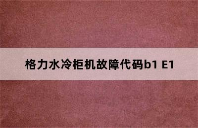 格力水冷柜机故障代码b1 E1